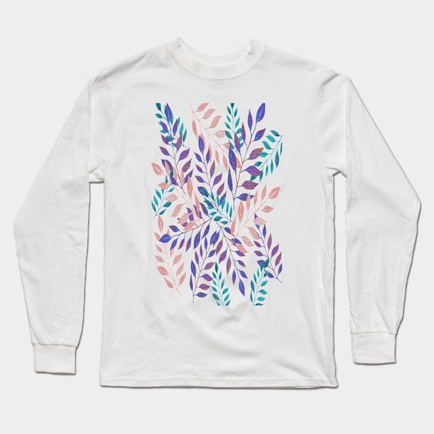 Abstract Leaf Arrangement (Atmospheric) Long Sleeve T-Shirt by RoxanneG